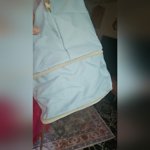 IMIOMO Travel 2 Piece Duffel Weekend Large Overnight Tote Bag.Blue/cream. NWOT - Picture 12 of 16